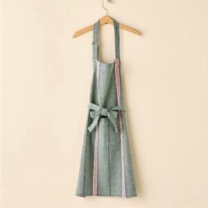 Hearth & Hand Magnolia Christmas Holiday Baking Kitchen Kids Green Stripe Apron
